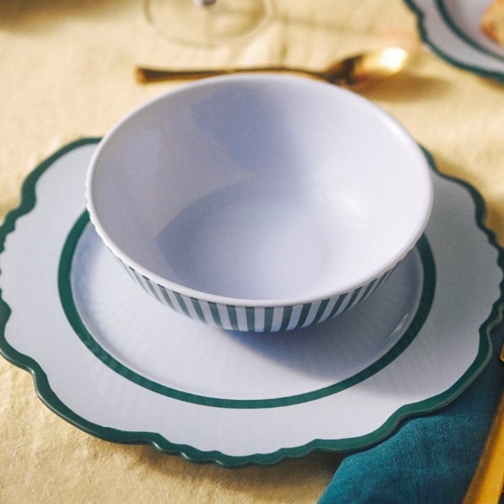 Lyla striped bowls set of 4 blue/green